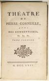 CORNEILLE, PIERRE. Theâtre. 12 volumes. 1764. David Garrick''s set.